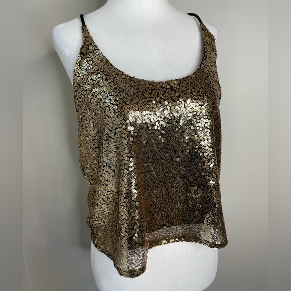 NWT Sundays Gold Sequin Viola Cami - Picture 2 of 11